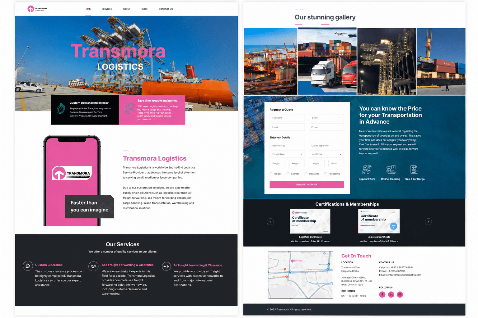 Transmora Logistics Website